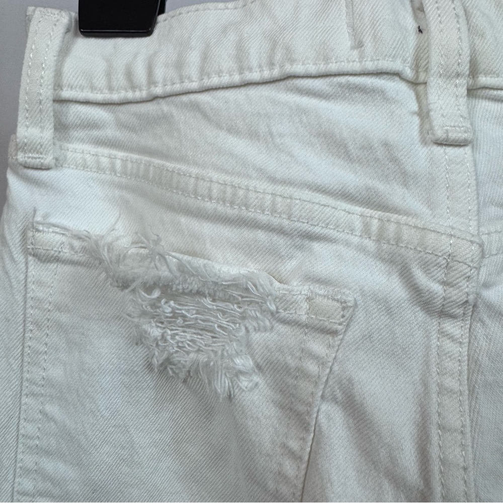 Abercrombie & Fitch The Mom High Rise White Distressed Jeans Size 25 - Picture 5 of 5